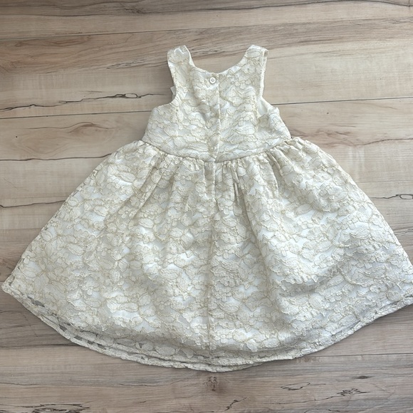 Cherokee Girls 5T Cream Lace Layers Dress with Faux Black Front Bow. So cute. - Picture 6 of 11